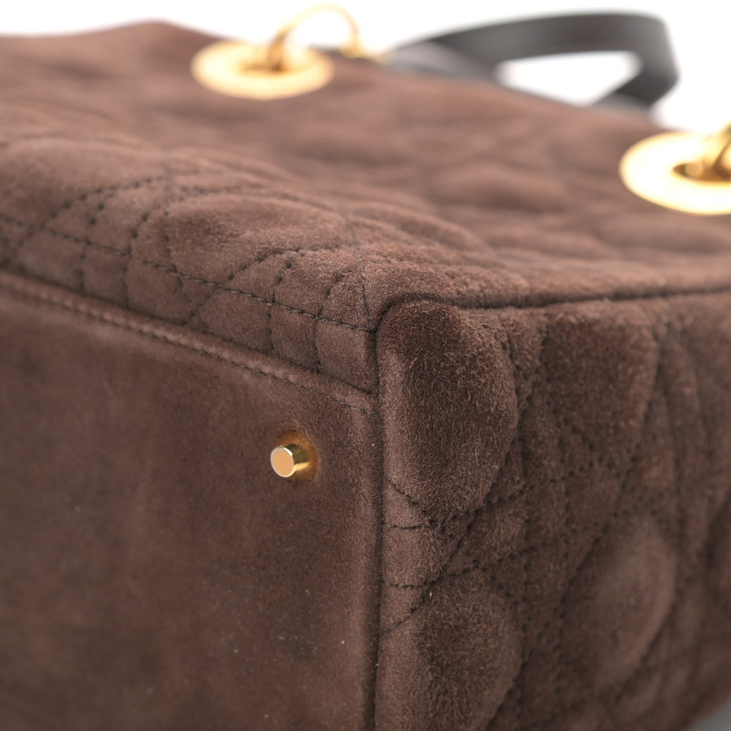 Christian Dior Suede Cannage Medium Lady Dior Brown 11 of 16