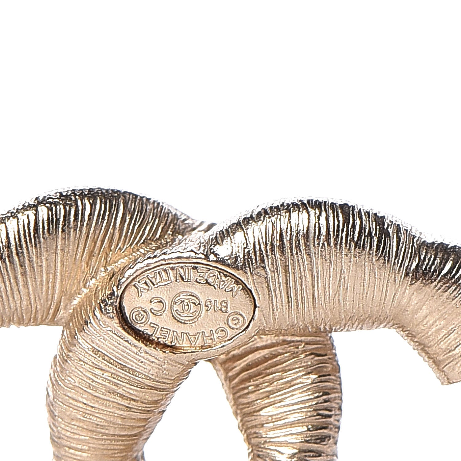 Chanel Crystal Twisted CC Earrings Light Gold Pale Pink 4 of 7