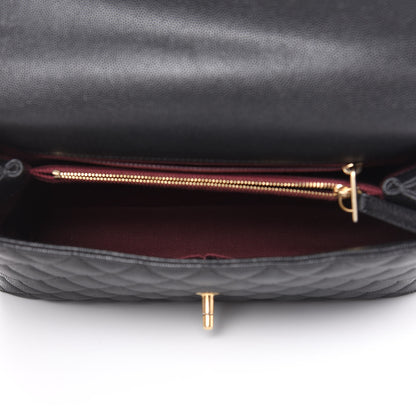 Chanel Caviar Quilted Small Coco Handle Flap Black 5 of 10
