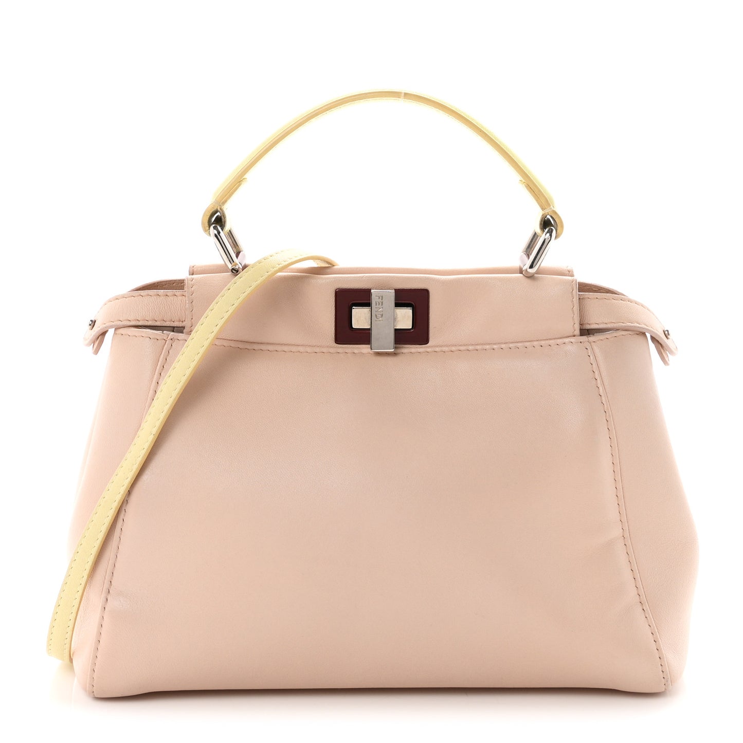 Nappa Colorblock Mini Peekaboo Iconic Satchel Plaster Banana Grigio Polvere