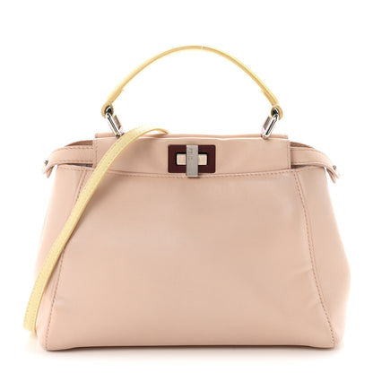 Fendi Nappa Colorblock Mini Peekaboo Iconic Satchel Plaster Banana Grigio Polvere 1 of 10