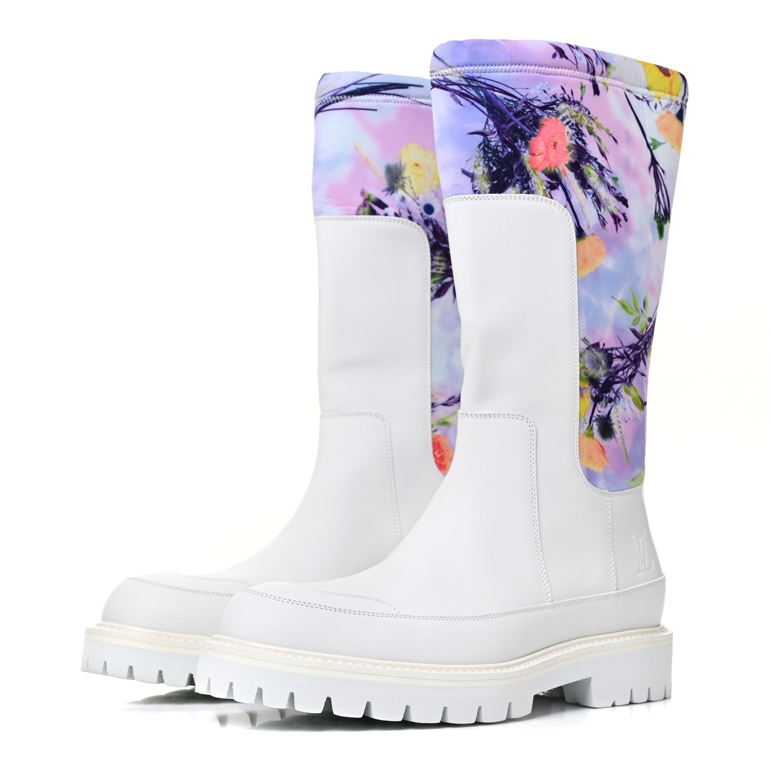 Louis Vuitton Neoprene Calfskin Floral Print Mens Landscape Boots 7 Rose 3 of 8