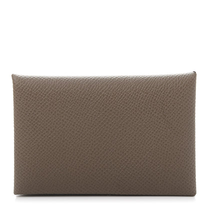 Hermes Epsom Calvi Card Case Etoupe 1 of 10