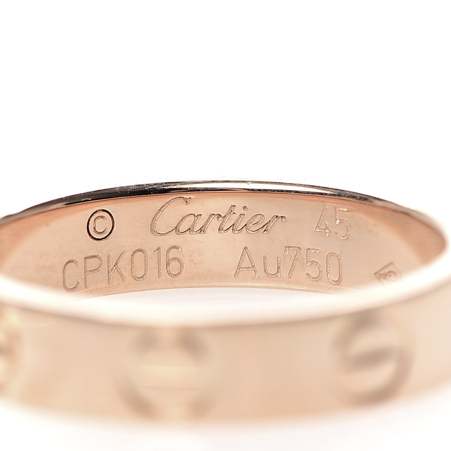 Cartier 18K Pink Gold 3.5mm LOVE Wedding Band Ring 45 3.25 4 of 4