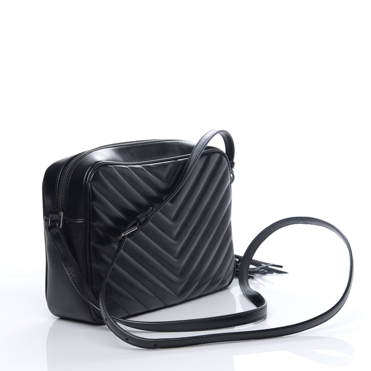 Saint Laurent Calfskin Matelasse Monogram Lou Camera Bag Black 2 of 9