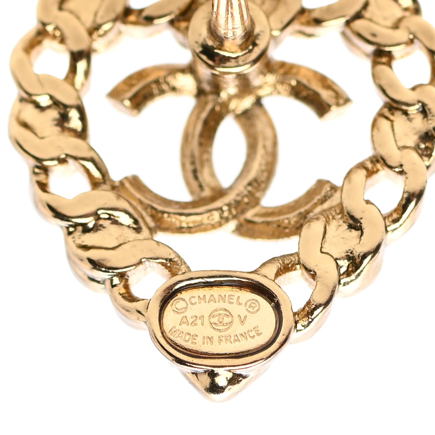 Pearl Crystal CC Heart Earrings Gold Multicolor