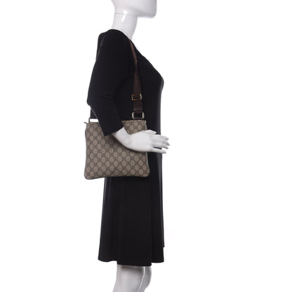 Gucci GG Supreme Monogram Small Flat Messenger Bag Dark Brown 2 of 10