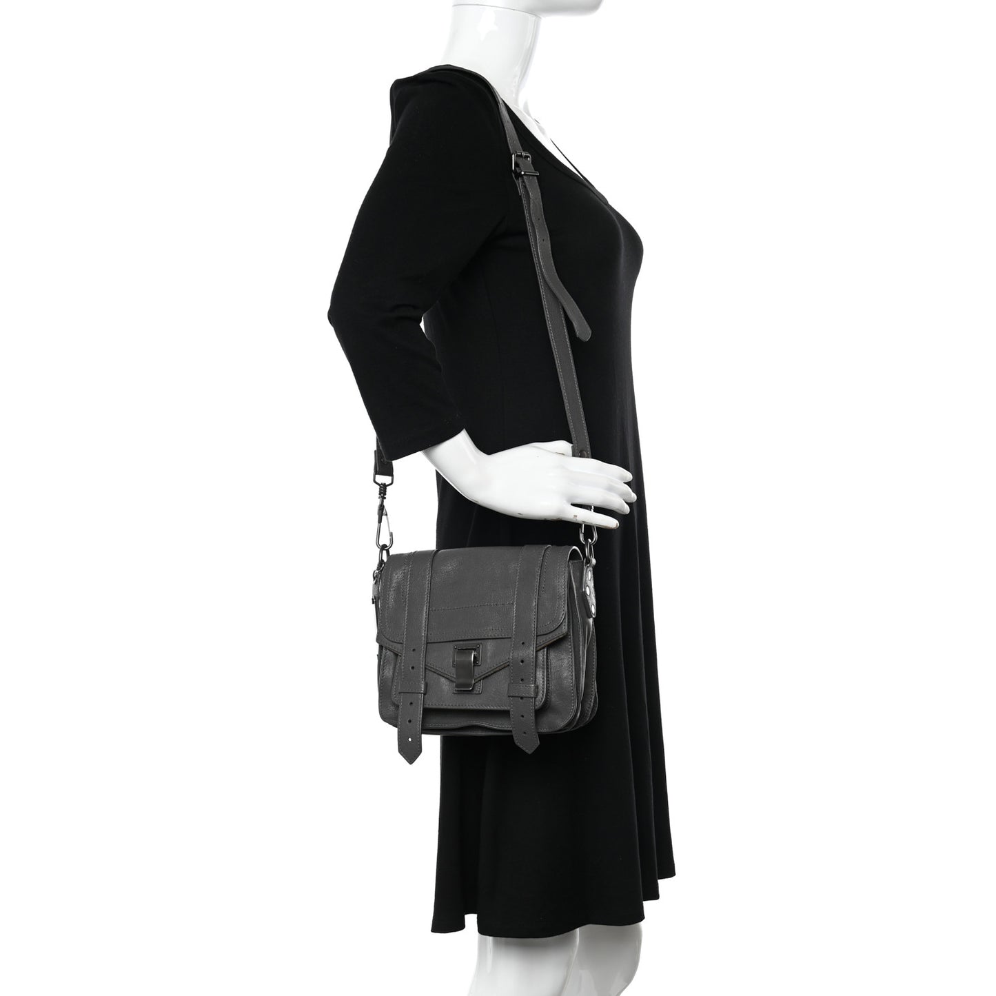 Lambskin PS1 Mini Pouch Messenger Smoke