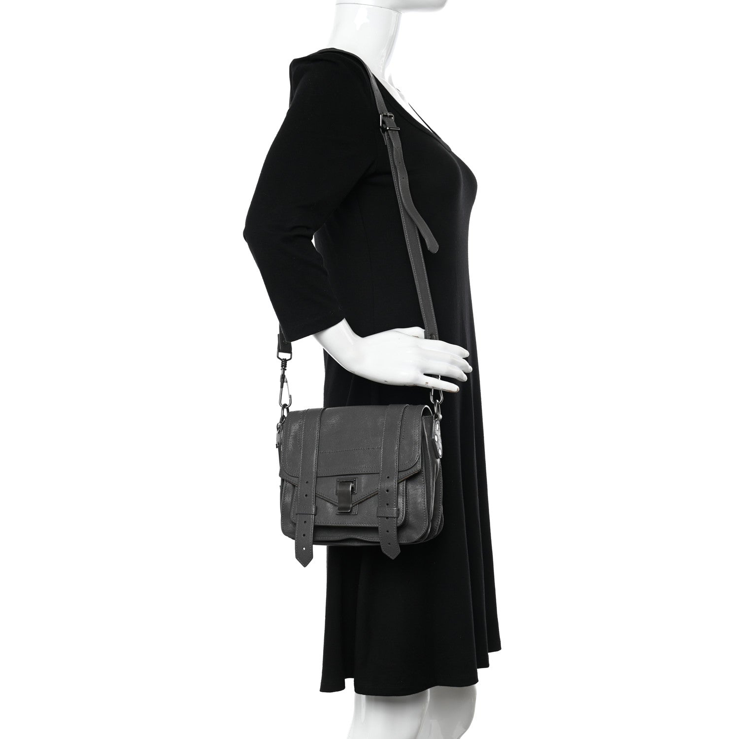 Proenza Schouler Lambskin PS1 Mini Pouch Messenger Smoke 2 of 13