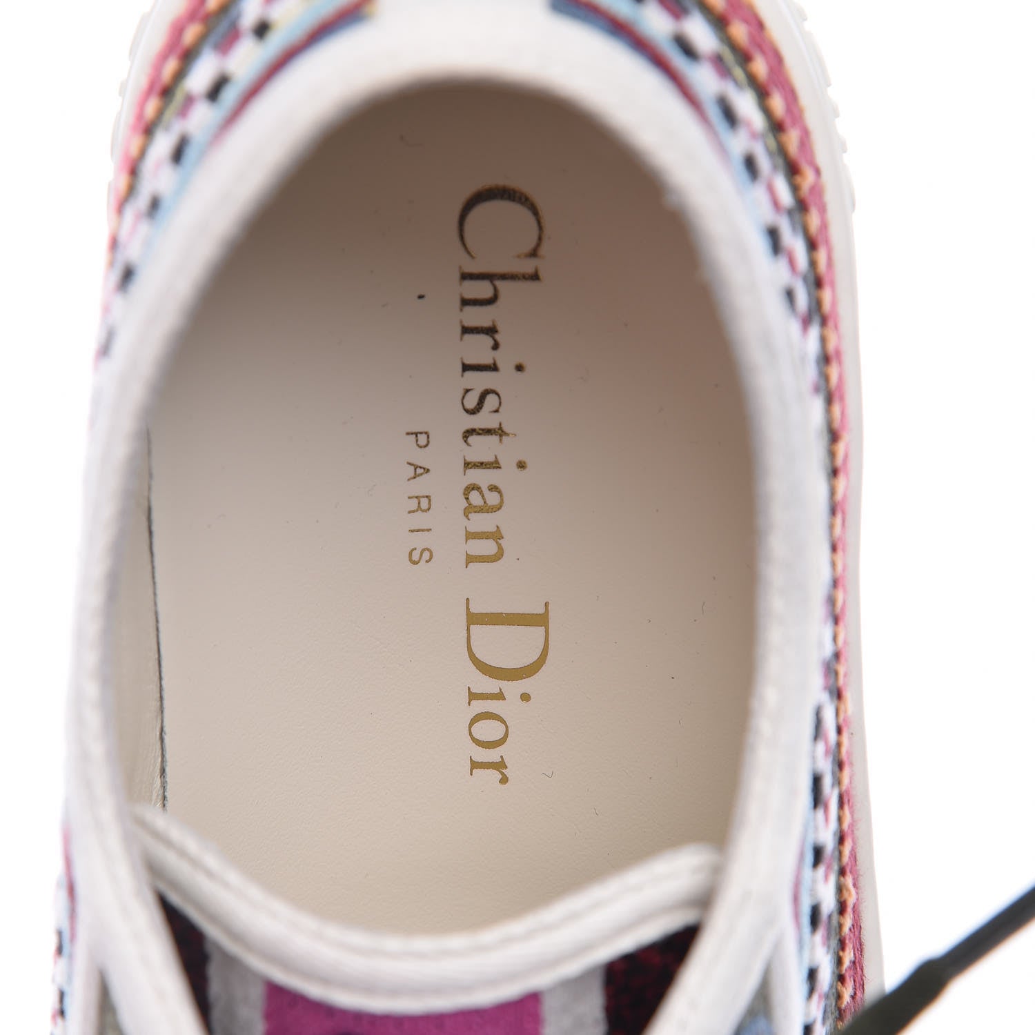 Christian Dior Canvas Ethnic Embroidered Womens Walk'N'Dior Low Top Sneakers 36.5 Fuchsia 7 of 9