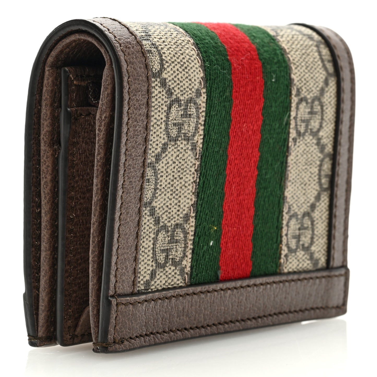 GG Supreme Monogram Web Ophidia Card Case Beige New Acero