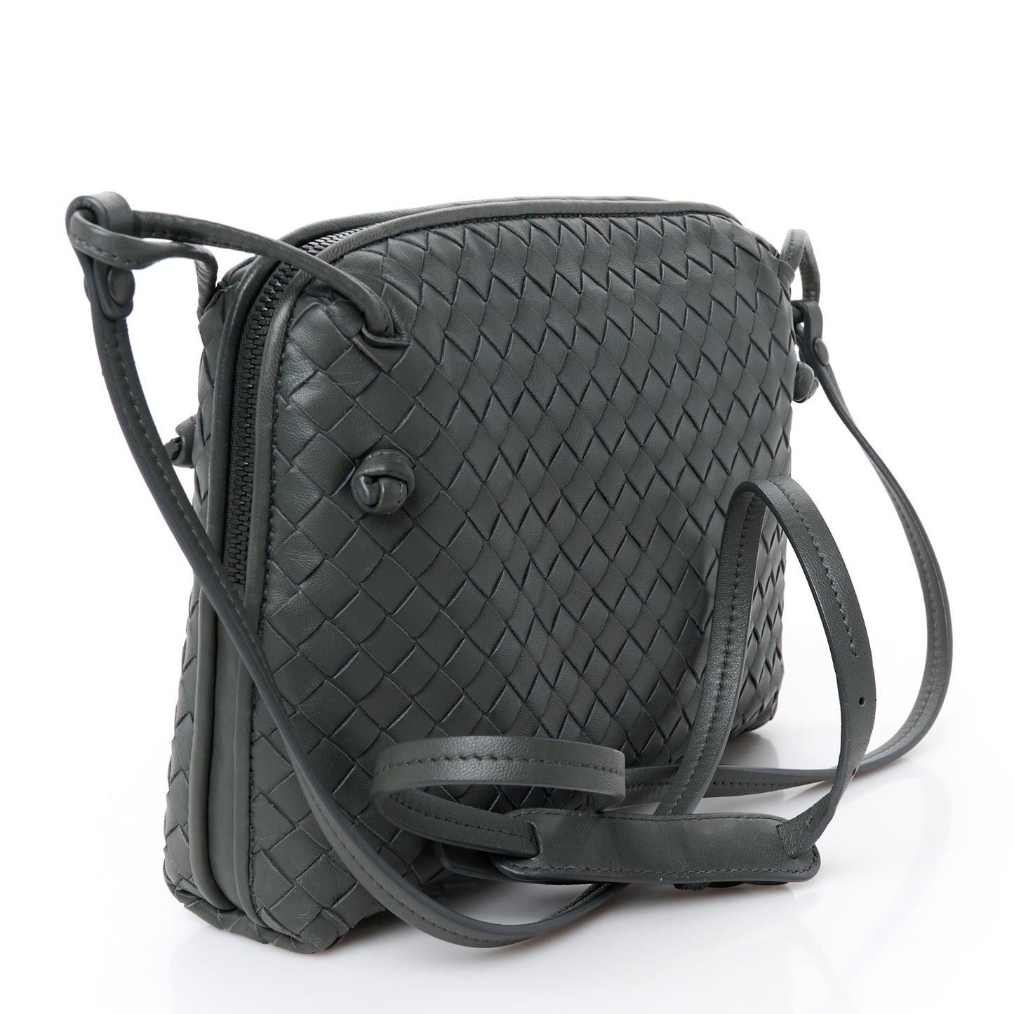 Nappa Intrecciato Nodini Crossbody Messenger New Light Grey