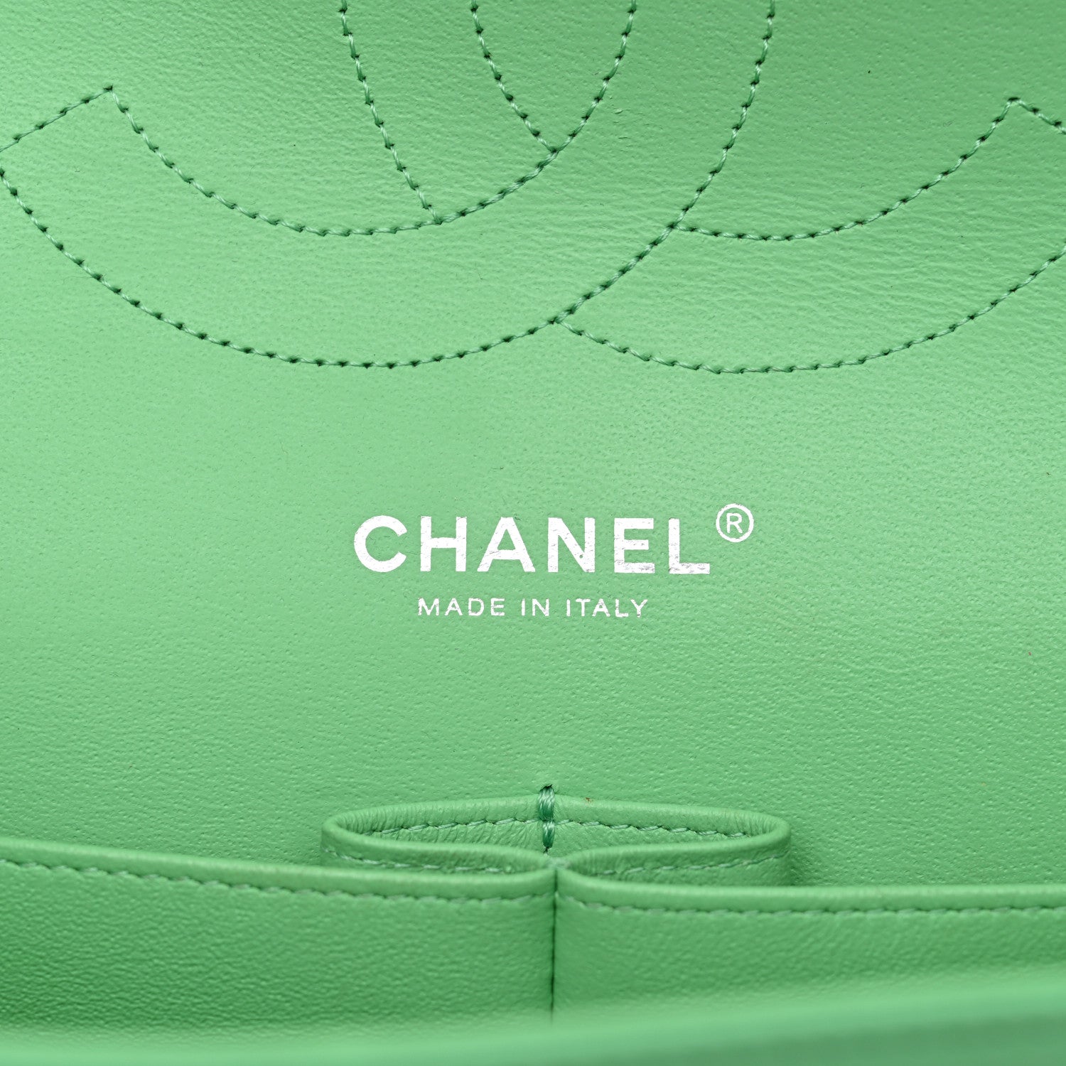 Chanel Caviar Chevron Quilted Jumbo Double Flap Green 6 of 13