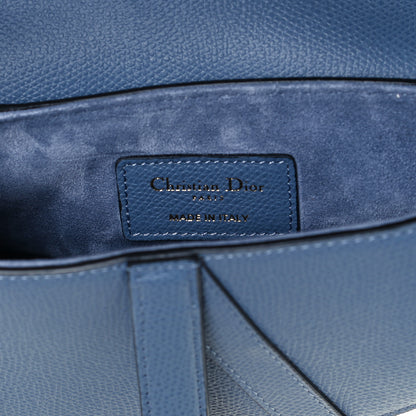 Christian Dior Grained Calfskin Mini Saddle Bag Denim Blue 5 of 10