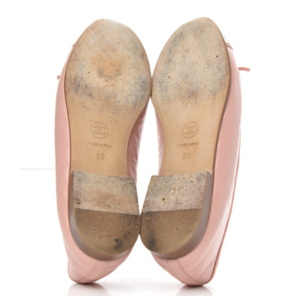 Chanel Crumpled Calfskin Cap Toe CC Ballerina Flats 36 Powder Pink 5 of 12