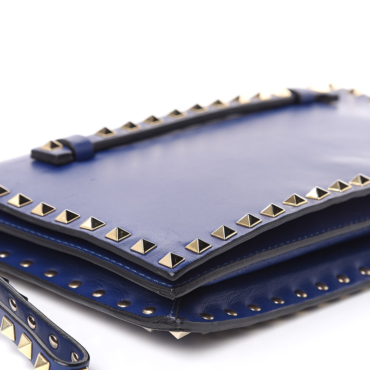 Valentino Garavani Nappa Rockstud Wristlet Clutch Navy 8 of 14