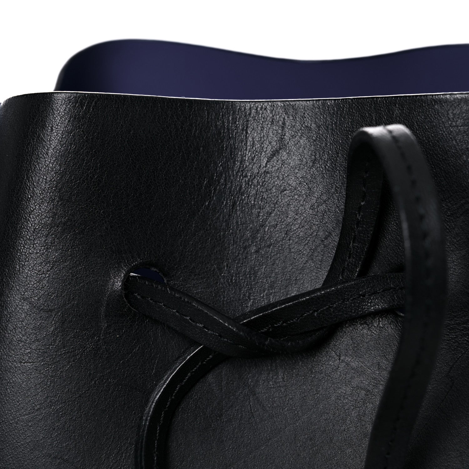 Mansur Gavriel Vegetable Tanned Calfskin Bucket Bag Black Royal 21 of 22
