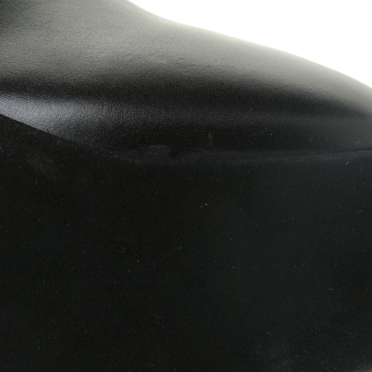 Suede Calfskin Monogram Podium Platform Thigh Boots 37.5 Black