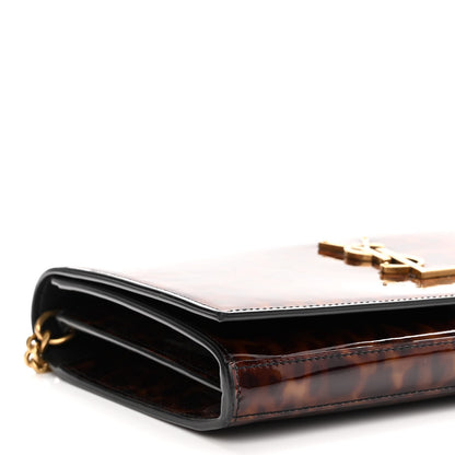 Saint Laurent Patent Monogram Chain Wallet Tortoiseshell 8 of 10