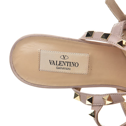 Valentino Garavani Patent Rockstud Ankle Strap Low Heel Pumps 39 Poudre 6 of 16