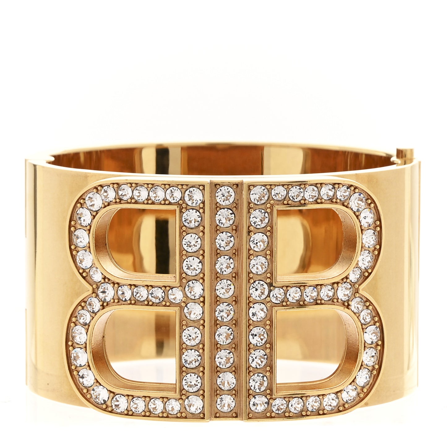 Metal Crystal BB Cuff Bracelet S Gold