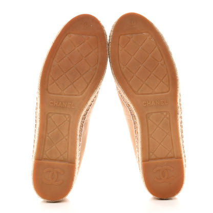 Chanel Lambskin CC Espadrilles 40 Beige Black 5 of 8