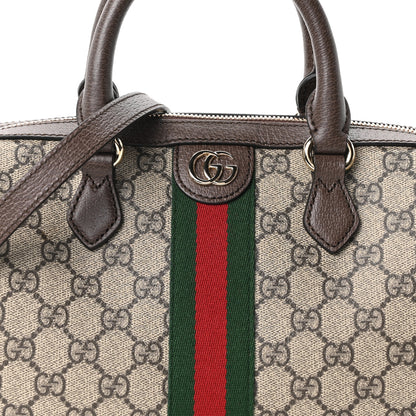 Gucci GG Supreme Monogram Web Medium Ophidia Top Handle Bag Beige Ebony New Acero 8 of 11