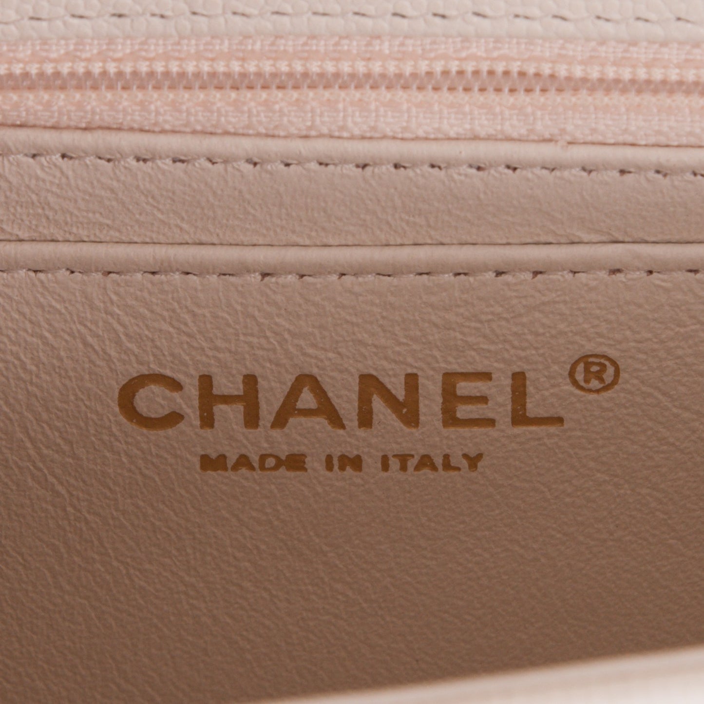 Caviar Quilted Mini Square Flap White