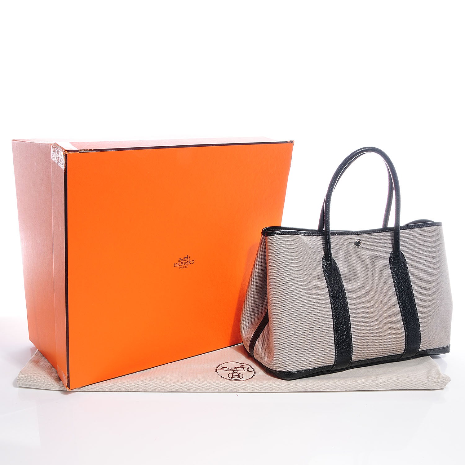 Hermes Toile Leather Garden Party MM 5 of 8