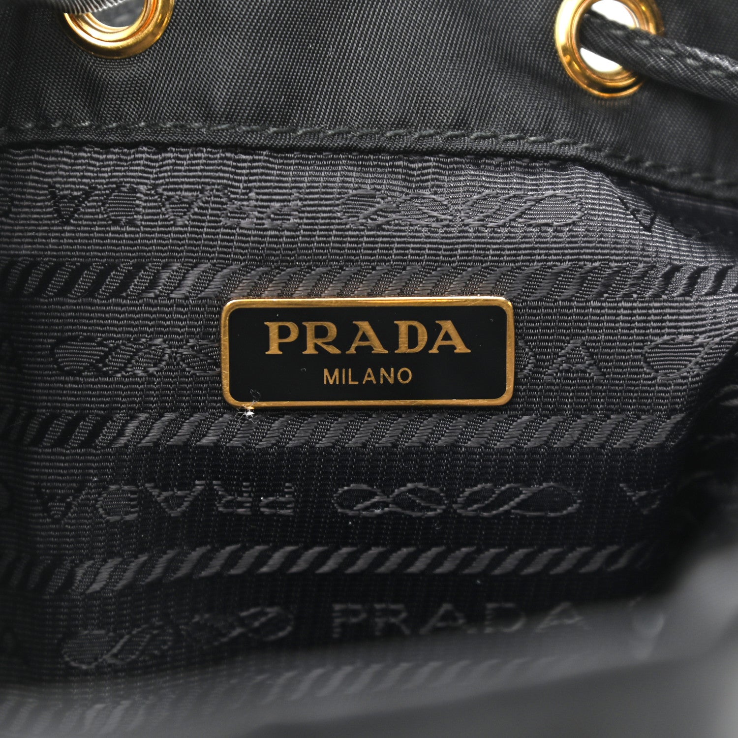 Prada Saffiano Tessuto Nylon Mini Bucket Crossbody Bag Black 6 of 9