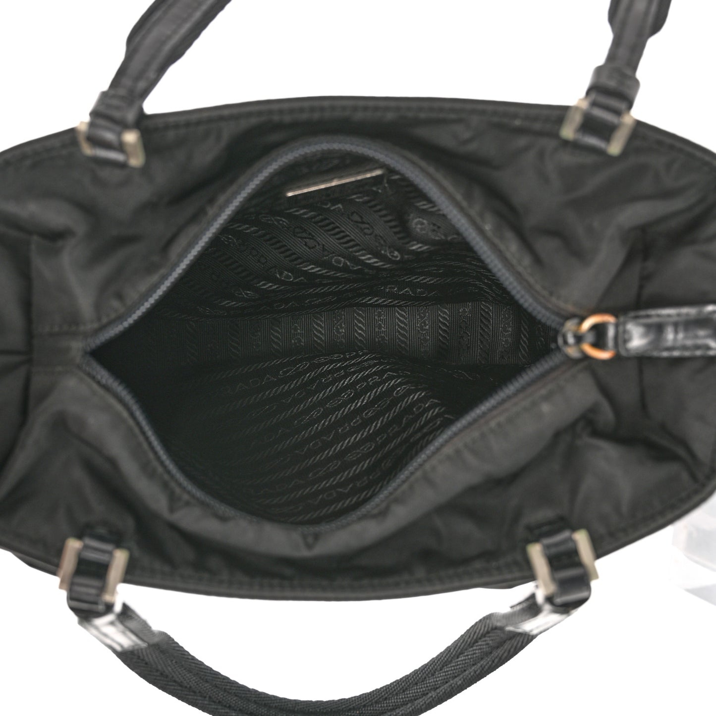 Nylon Calfskin Tote Black