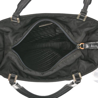 Prada Nylon Calfskin Tote Black 5 of 11