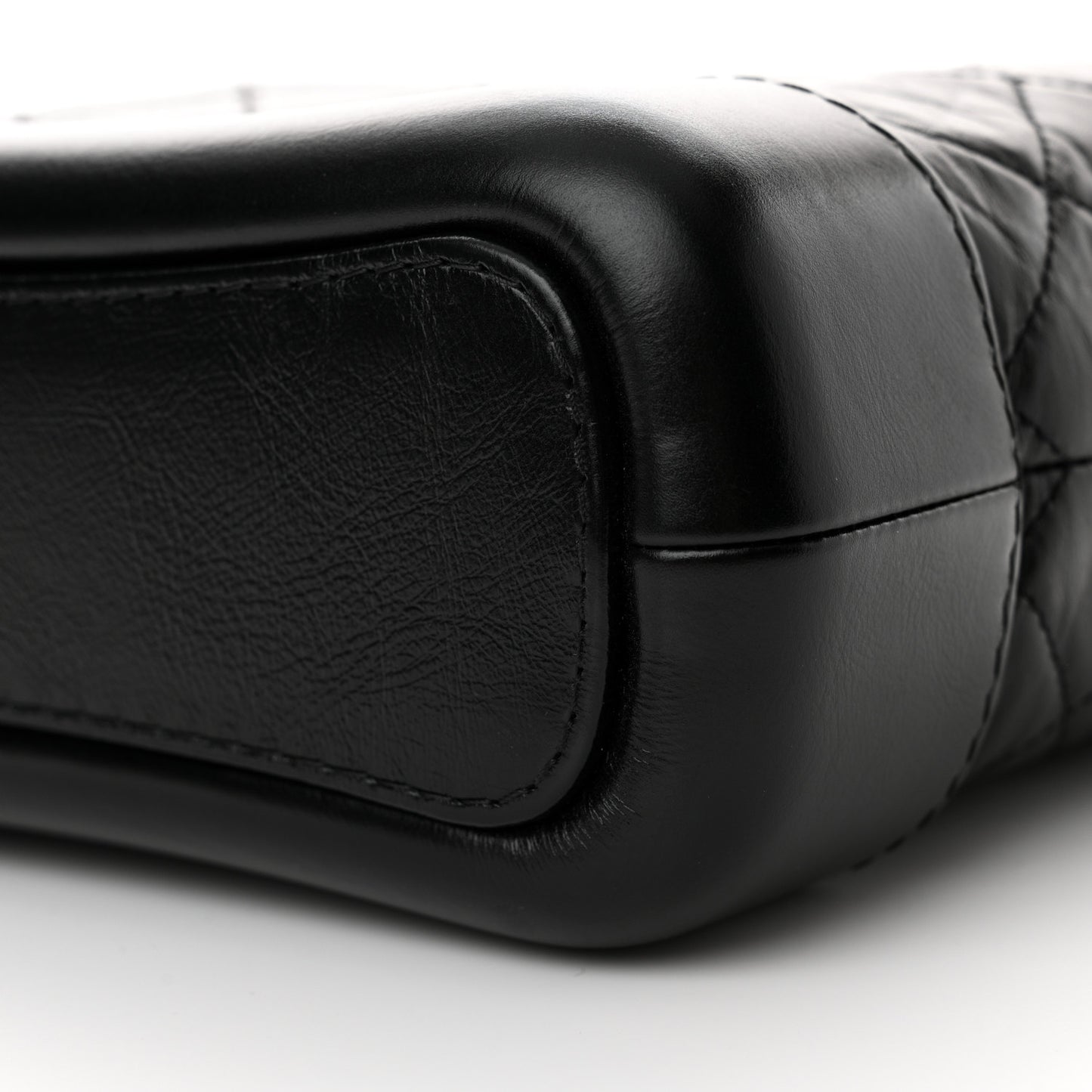 Aged Calfskin Quilted Small Gabrielle Hobo Black