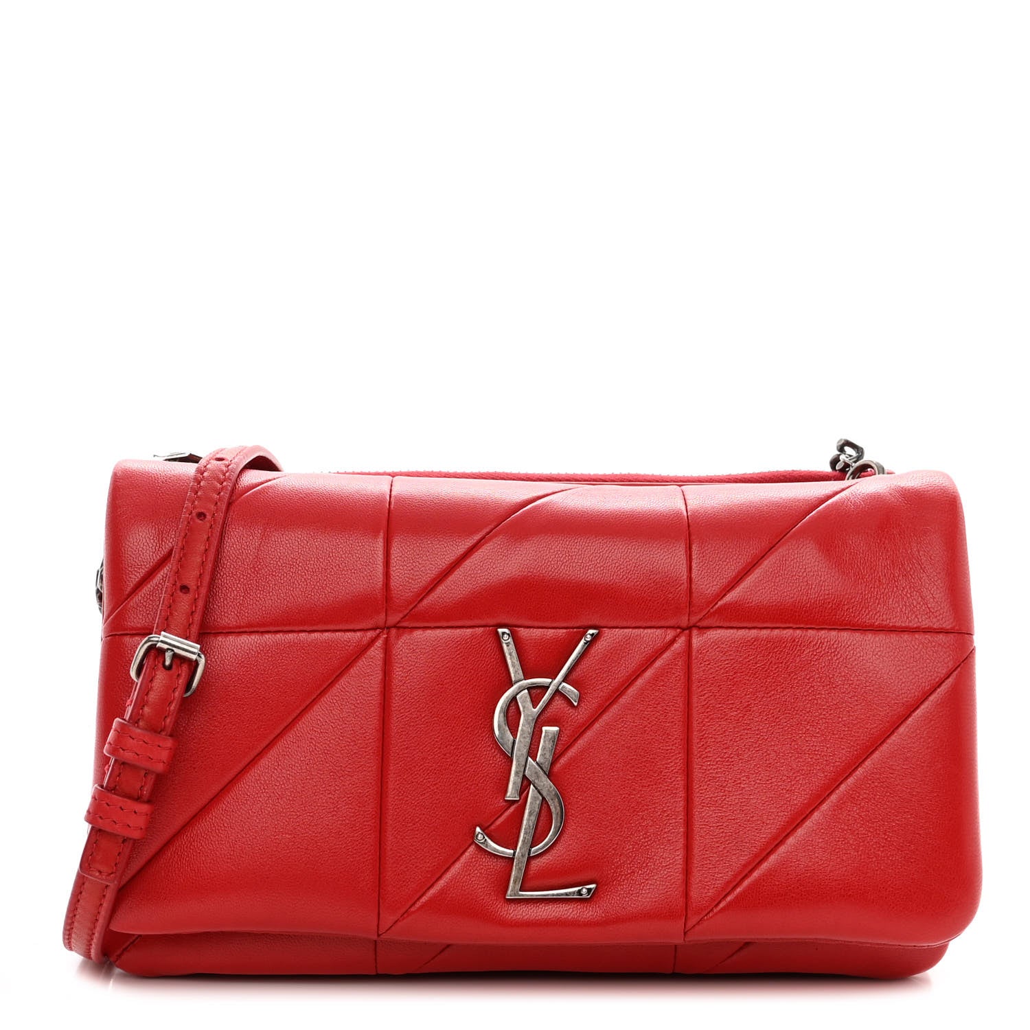 Saint Laurent Lambskin Patchwork Monogram Small Jamie Red 1 of 10