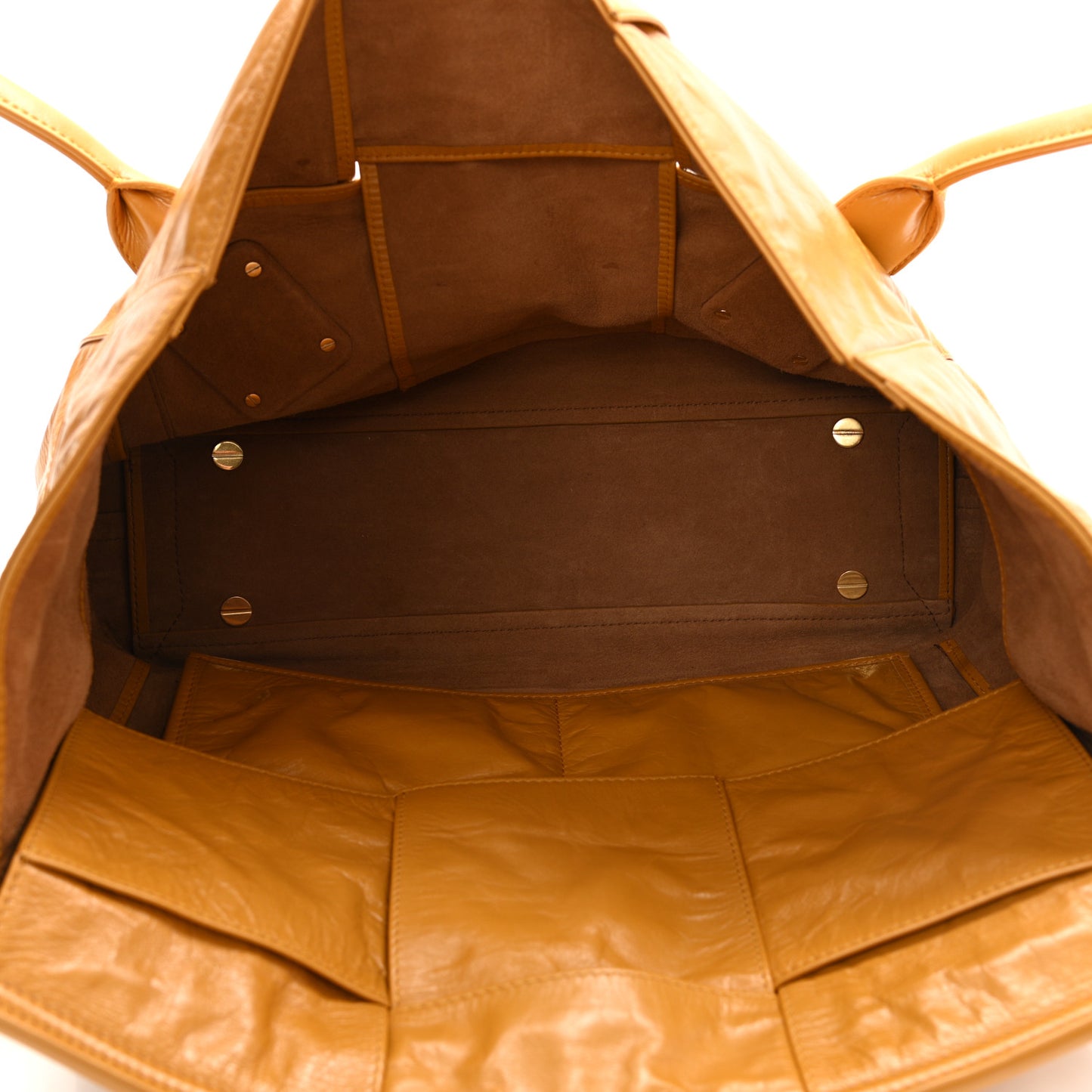 Paper Calfskin Maxi Intrecciato Medium Arco Slouch Yellow