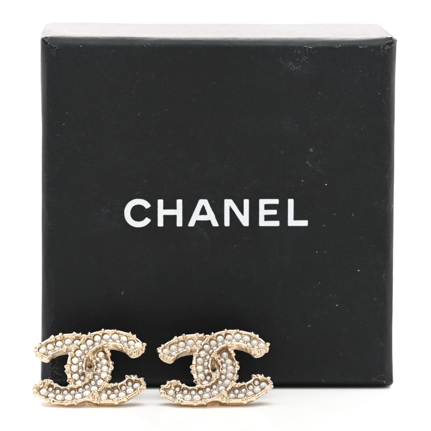 Pearl CC Camellia Express Stud Earrings Gold