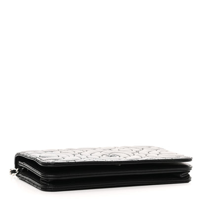 Chanel Caviar Camellia Embossed Wallet On Chain WOC Black 4 of 14