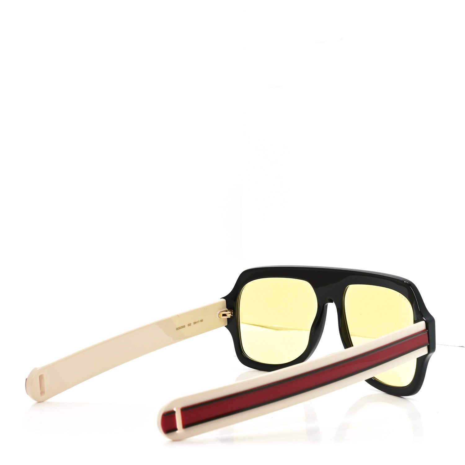 Gucci Acetate Sunglasses GG0255S Black Yellow 4 of 7