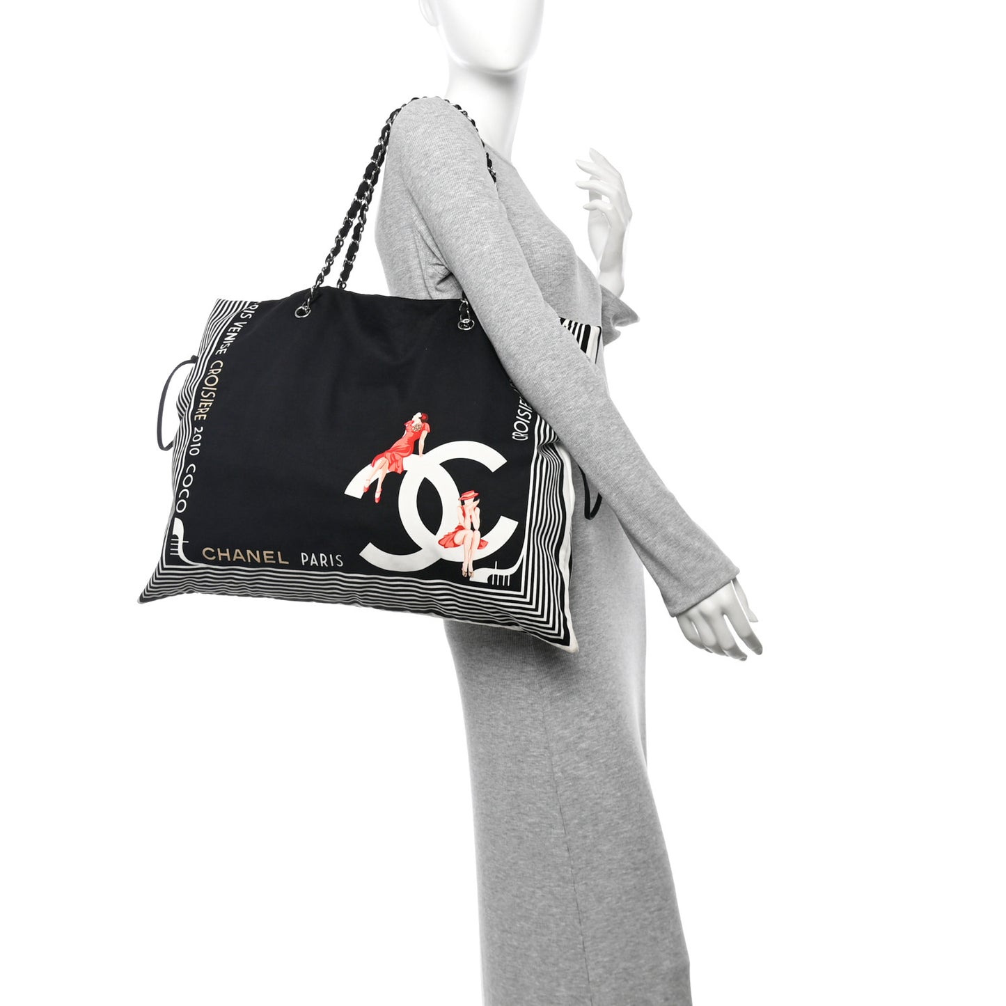 Canvas CC Paris Venice Bon Bon Tote Black White