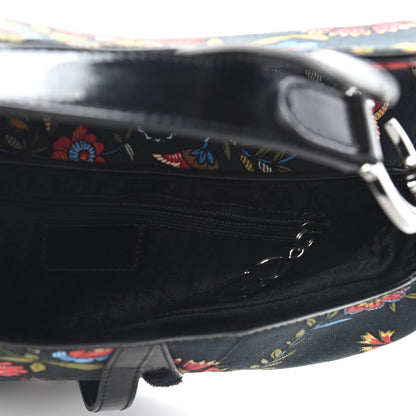 Christian Dior Canvas Floral Saddle Bag Black 5 of 10