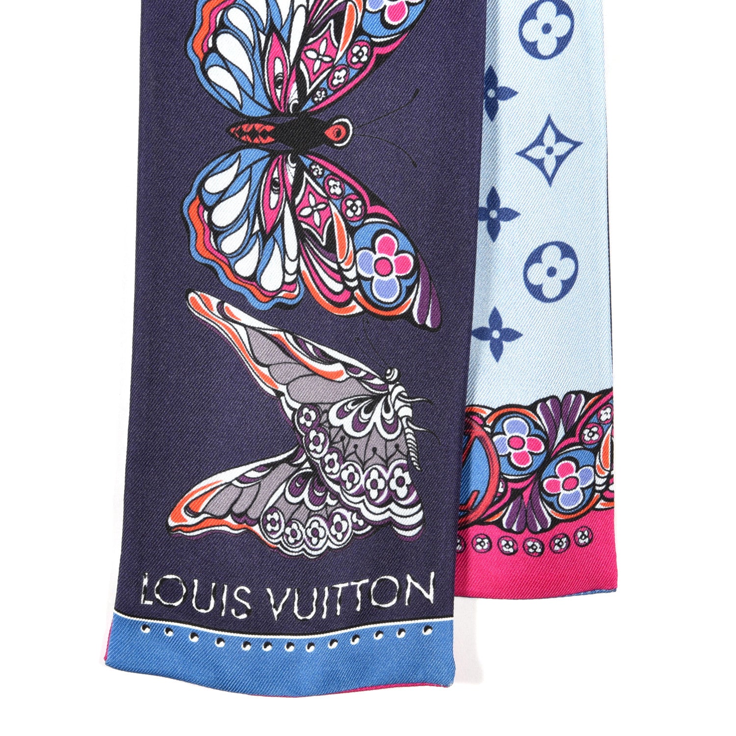 Louis Vuitton Silk Monogram World Of Love Bandeau Navy 2 of 3