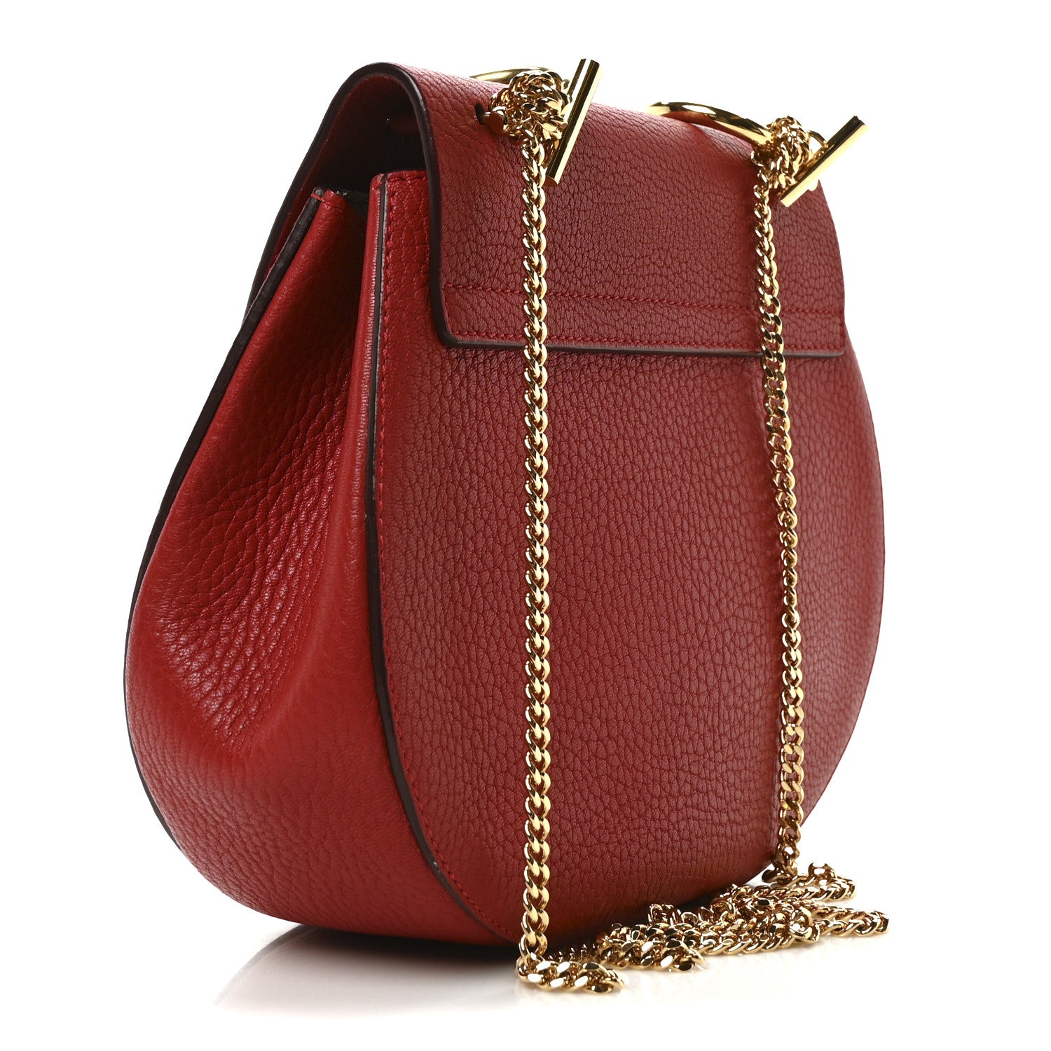 Chloe Grained Lambskin Drew Shoulder Bag Plaid Red 3 of 9