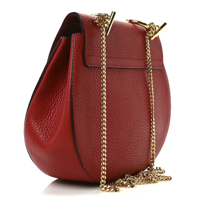 Chloe Grained Lambskin Drew Shoulder Bag Plaid Red 3 of 9