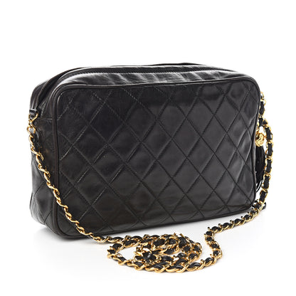 Chanel Lambskin Quilted CC Tassel Camera Case Black 2 of 10