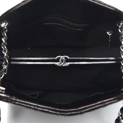 Chanel Glazed Calfskin Quilted Large Just Mademoiselle Bowling Bag Black 5 of 9