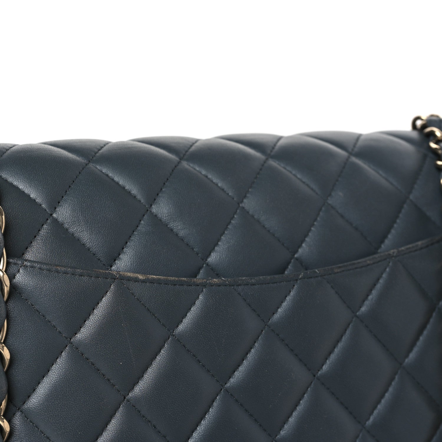 Chanel Lambskin Quilted Jumbo Double Flap Grey 10 of 10