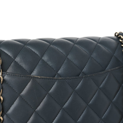 Chanel Lambskin Quilted Jumbo Double Flap Grey 10 of 10