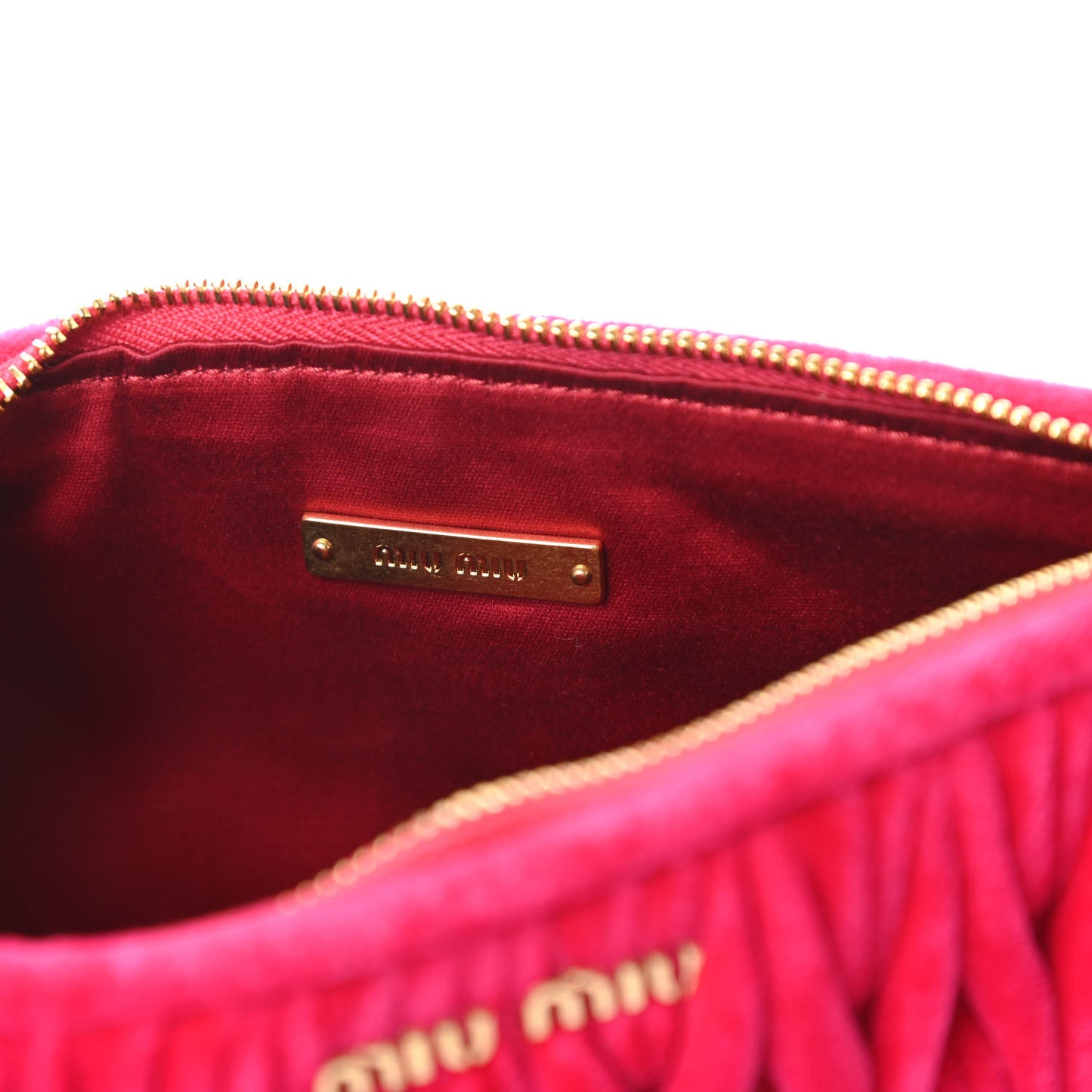 Velluto Matelasse Clutch Fuxia