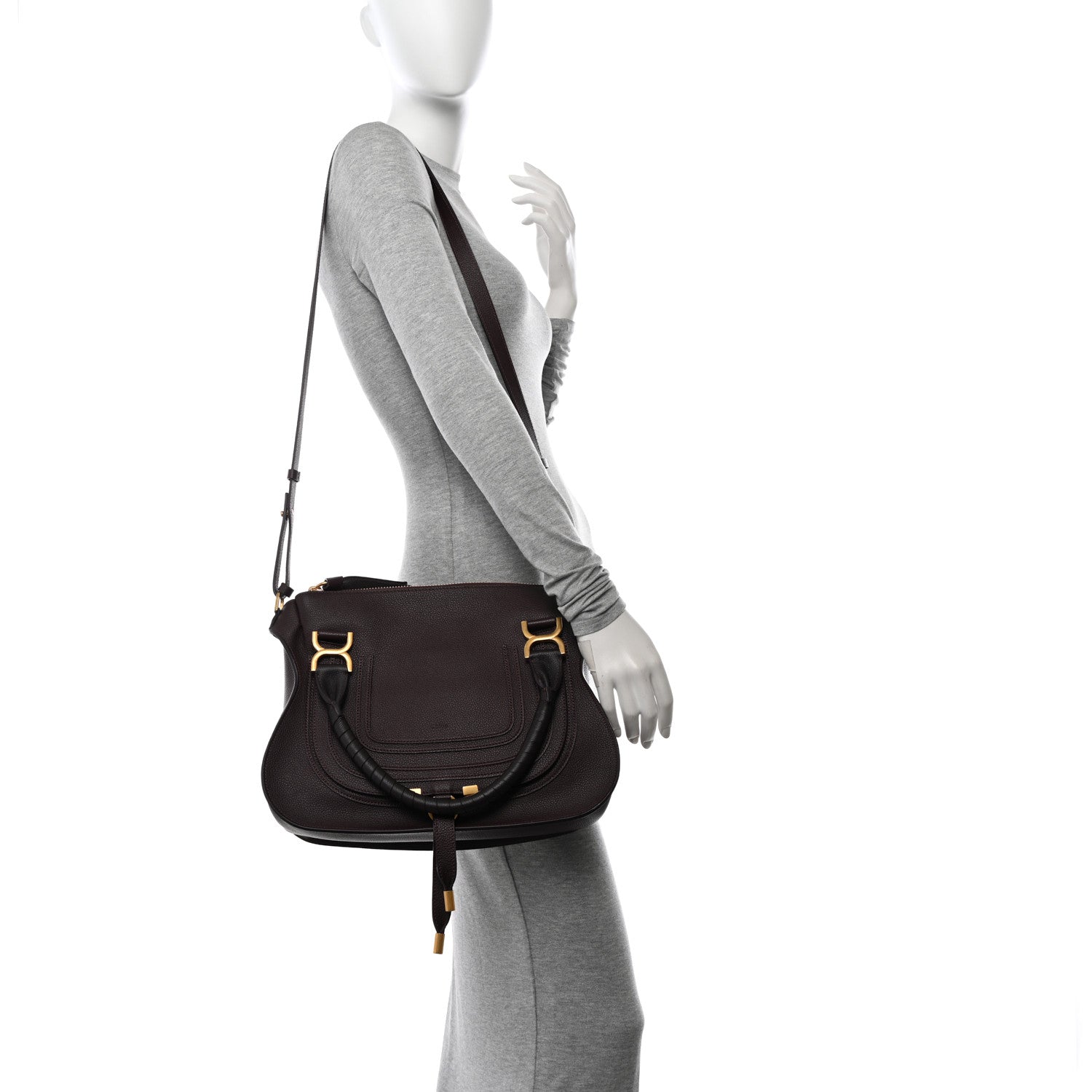 Chloe Calfskin Medium Marcie Satchel Deep Violine 2 of 10