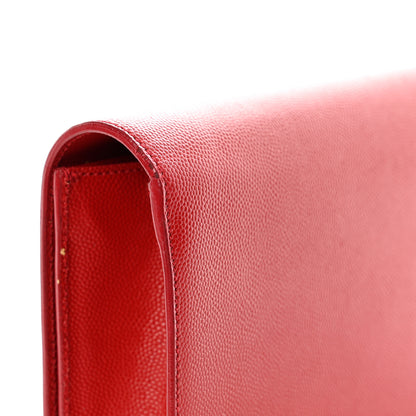Saint Laurent Grain De Poudre Classic Monogram Cassandre Clutch New Red 11 of 15
